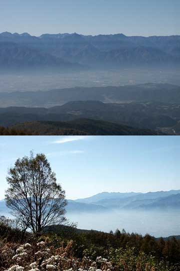 美ヶ原から見た松本盆地