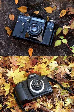             今日のクラシックカメラ（ゼニットET、EOS/M42アダプター）