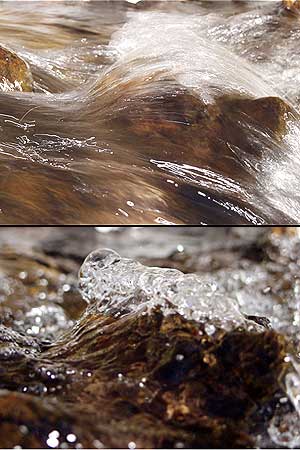 水の表情1（低速シャッターと高速シャッター）