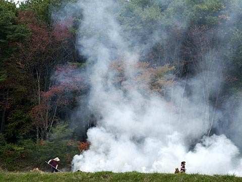 稲ワラ焼き