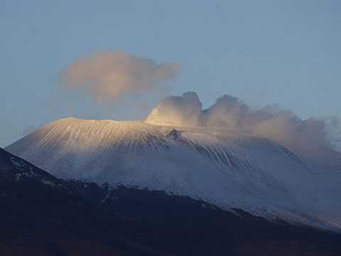 日没時の浅間山