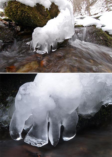 氷をDXニッコール10.5mmで撮影