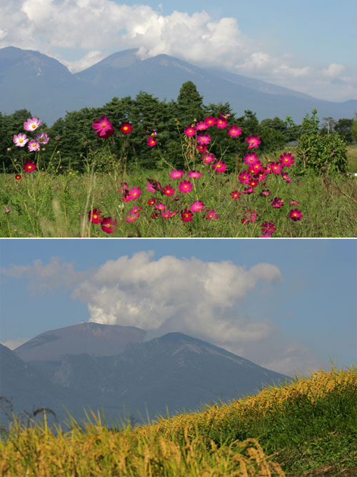 浅間山二景