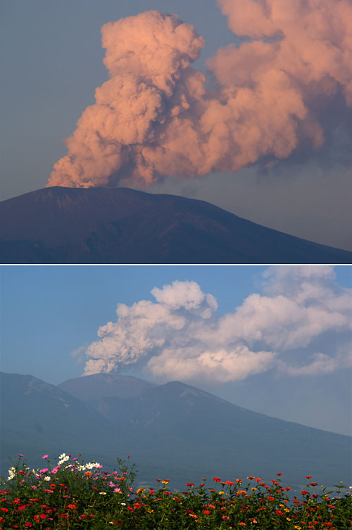 活発な浅間山の火山活動