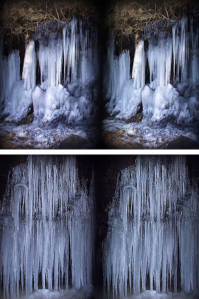 巨大なつらら（立体写真）