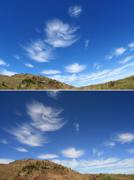 広角と魚眼で青空を撮る（α100 vs kiss X）