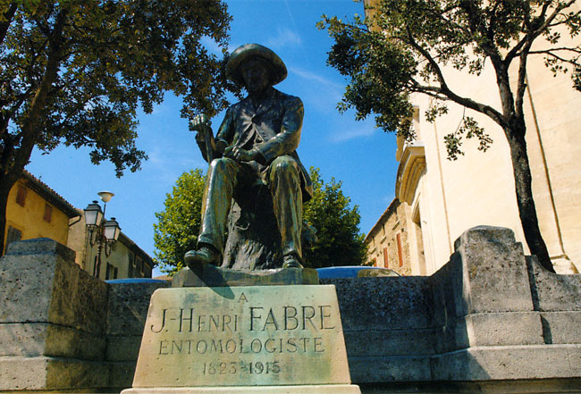 セリニャンのファーブル像(ファーブル紀行30）