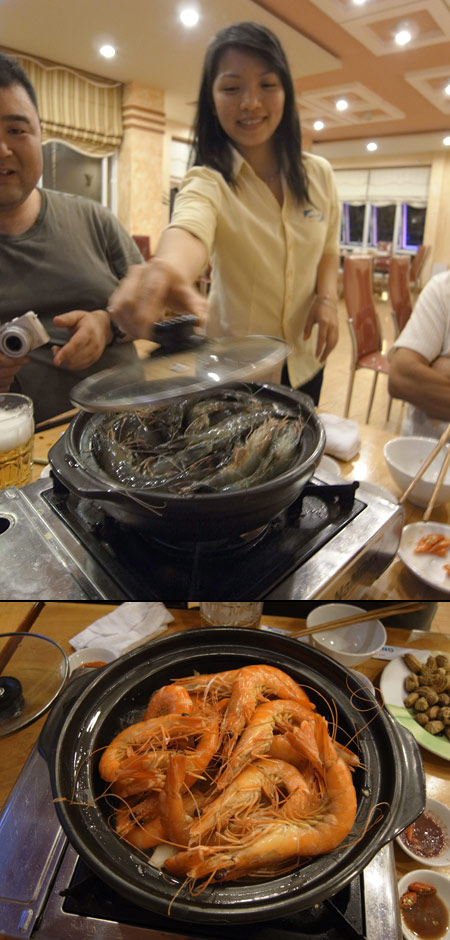 エビのビール蒸し