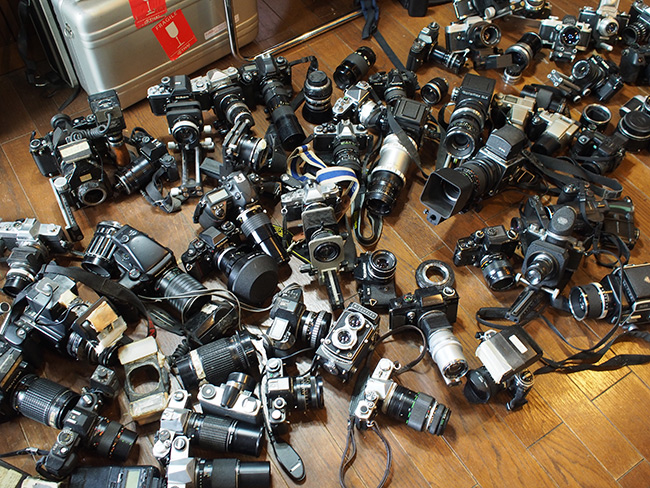 写真展で使ったカメラの展示