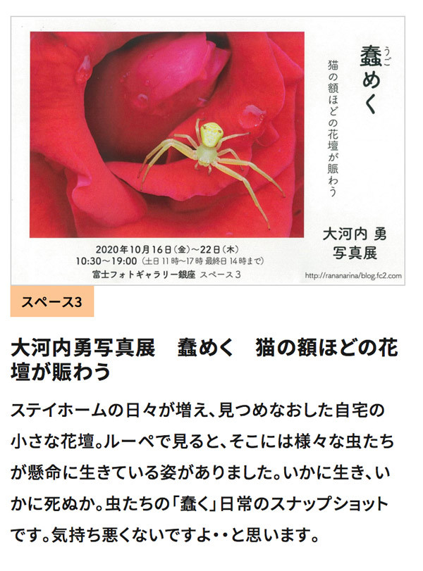 大河内 勇さんの写真展「蠢めく」