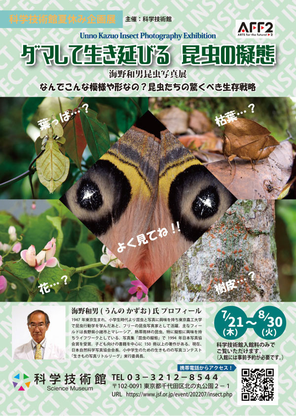 科学技術館で写真展「「ダマして生き延びる 昆虫の擬態」